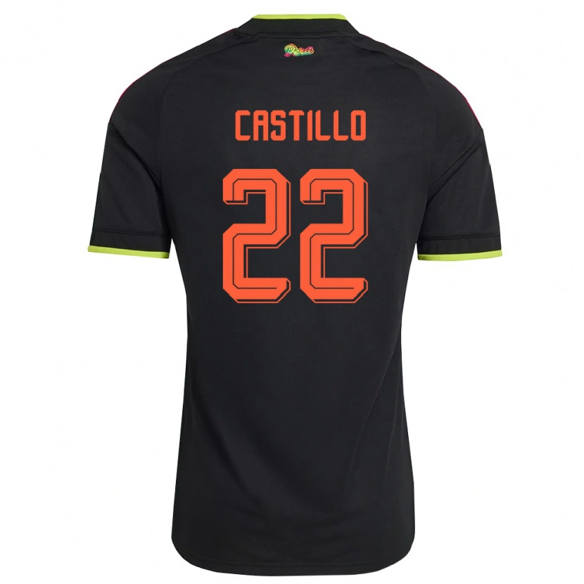 Danxen Dámské Peru Dayron Castillo #22 Černá Žlutá Růžová Daleko Hráčské Dresy 26-28 Dres