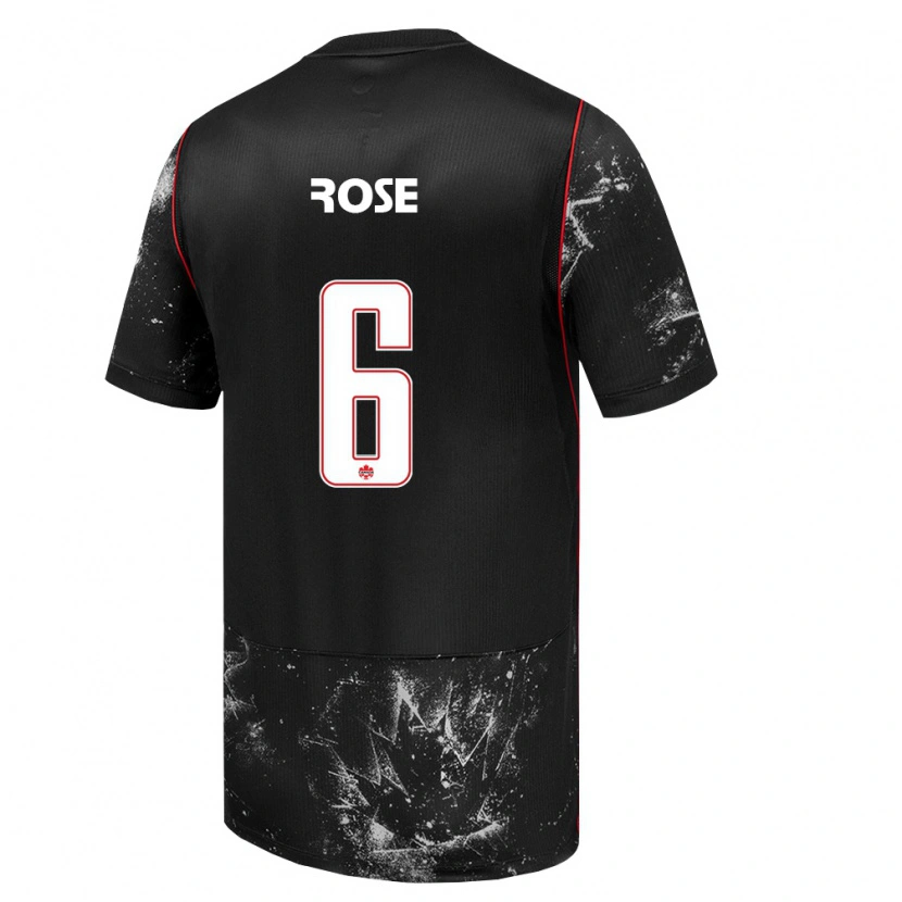 Danxen Dámské Kanada Deanne Rose #6 Černá Bílá Červená Daleko Hráčské Dresy 26-28 Dres