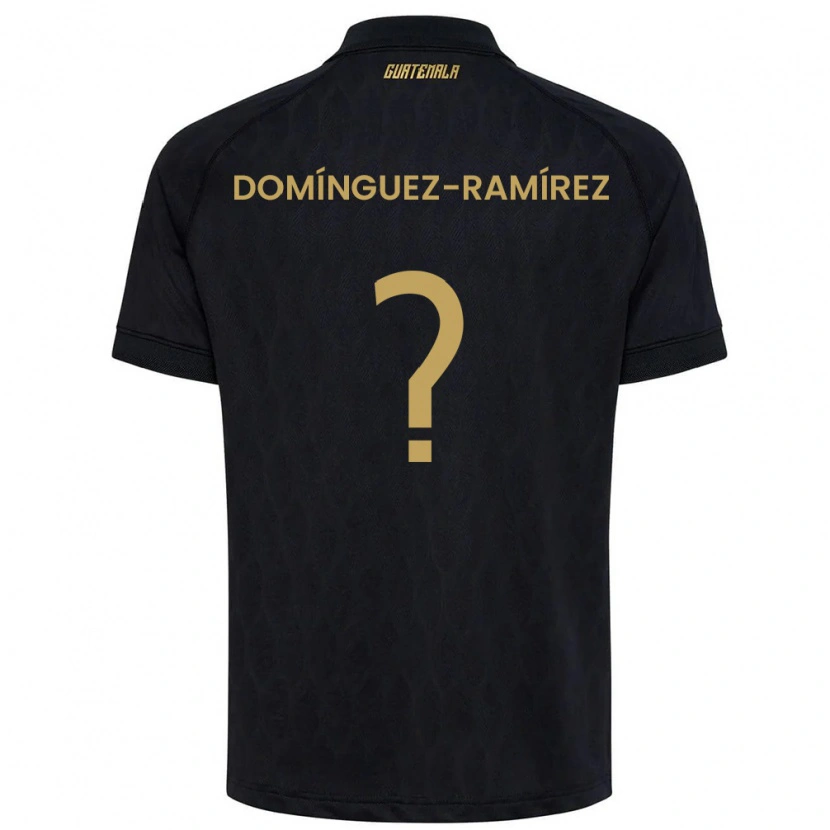 Danxen Dámské Guatemala Marco Domínguez-Ramírez #0 Černá Nebeská Modrá Bílá Daleko Hráčské Dresy 26-28 Dres