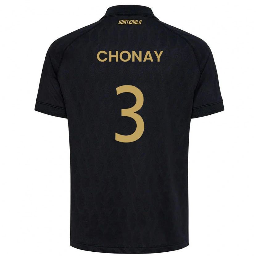 Danxen Dámské Guatemala Jorge Chonay #3 Černá Nebeská Modrá Bílá Daleko Hráčské Dresy 26-28 Dres