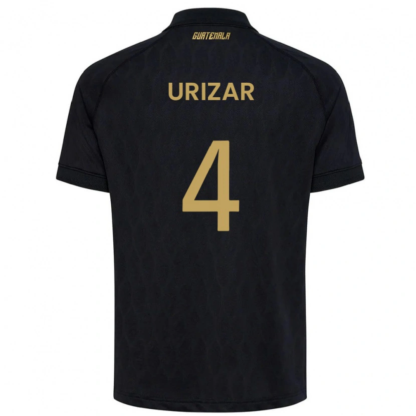 Danxen Dámské Guatemala Jeshua Urizar #4 Černá Nebeská Modrá Bílá Daleko Hráčské Dresy 26-28 Dres