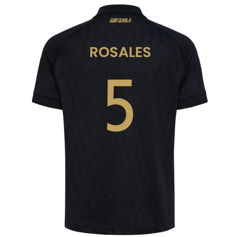 Danxen Dámské Guatemala José Rosales #5 Černá Nebeská Modrá Bílá Daleko Hráčské Dresy 26-28 Dres