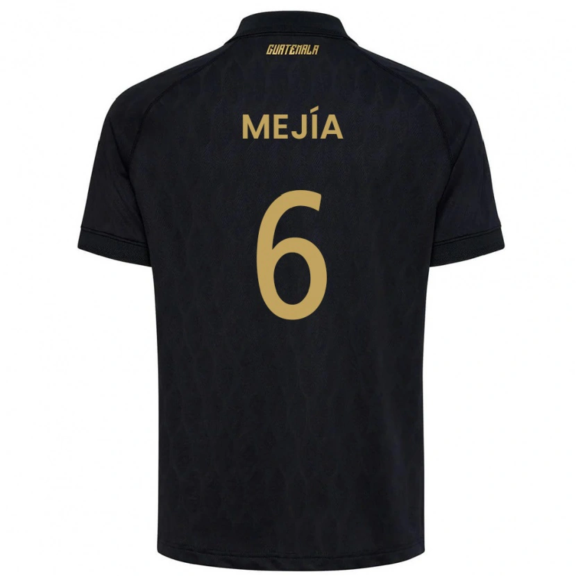 Danxen Dámské Guatemala Deyvid Mejía #6 Černá Nebeská Modrá Bílá Daleko Hráčské Dresy 26-28 Dres