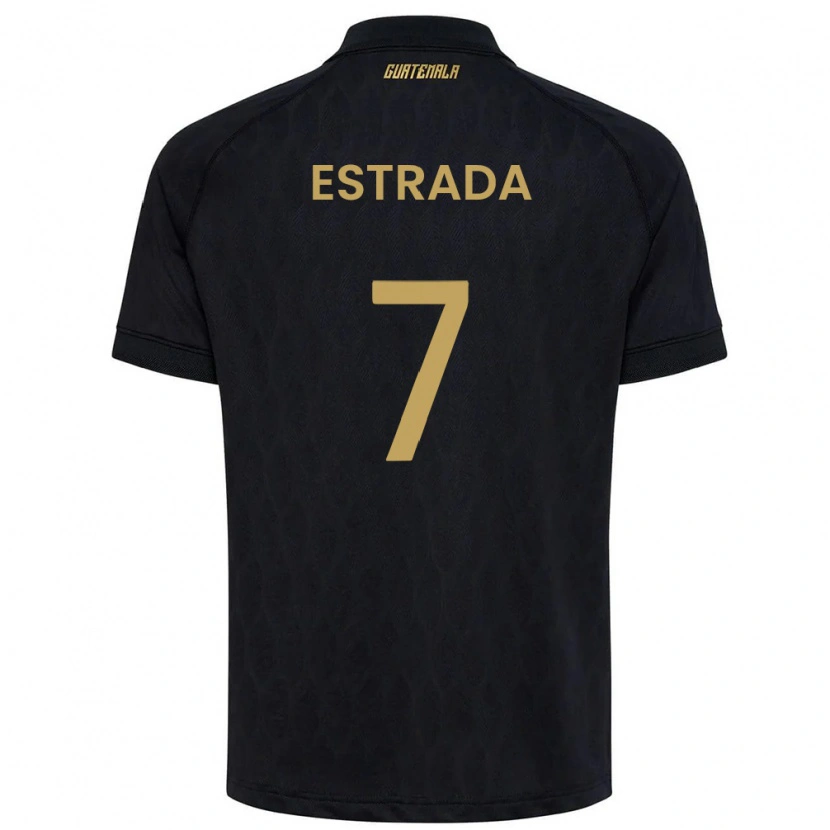 Danxen Dámské Guatemala Javier Estrada #7 Černá Nebeská Modrá Bílá Daleko Hráčské Dresy 26-28 Dres