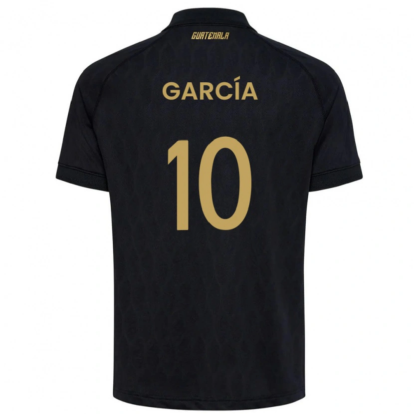 Danxen Dámské Guatemala Gabriel García #10 Černá Nebeská Modrá Bílá Daleko Hráčské Dresy 26-28 Dres