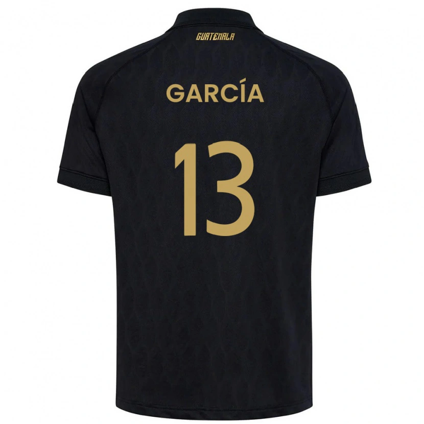 Danxen Dámské Guatemala Ángel García #13 Černá Nebeská Modrá Bílá Daleko Hráčské Dresy 26-28 Dres