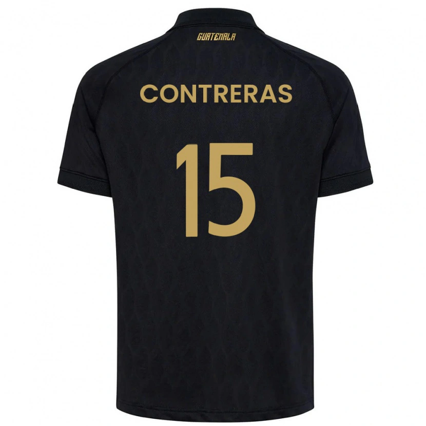 Danxen Dámské Guatemala Andy Contreras #15 Černá Nebeská Modrá Bílá Daleko Hráčské Dresy 26-28 Dres
