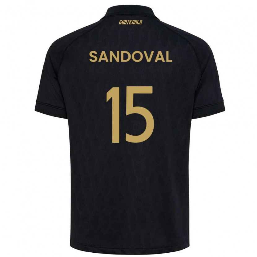 Danxen Dámské Guatemala Julio Sandoval #15 Černá Nebeská Modrá Bílá Daleko Hráčské Dresy 26-28 Dres