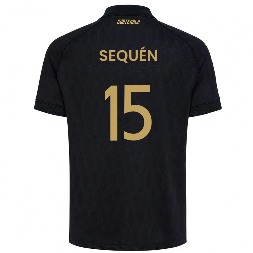 Danxen Dámské Guatemala Marlon Sequén #15 Černá Nebeská Modrá Bílá Daleko Hráčské Dresy 26-28 Dres