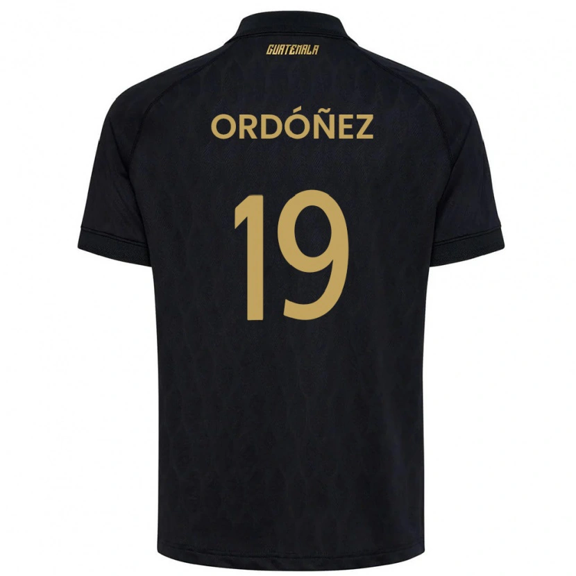 Danxen Dámské Guatemala Arquímides Ordóñez #19 Černá Nebeská Modrá Bílá Daleko Hráčské Dresy 26-28 Dres