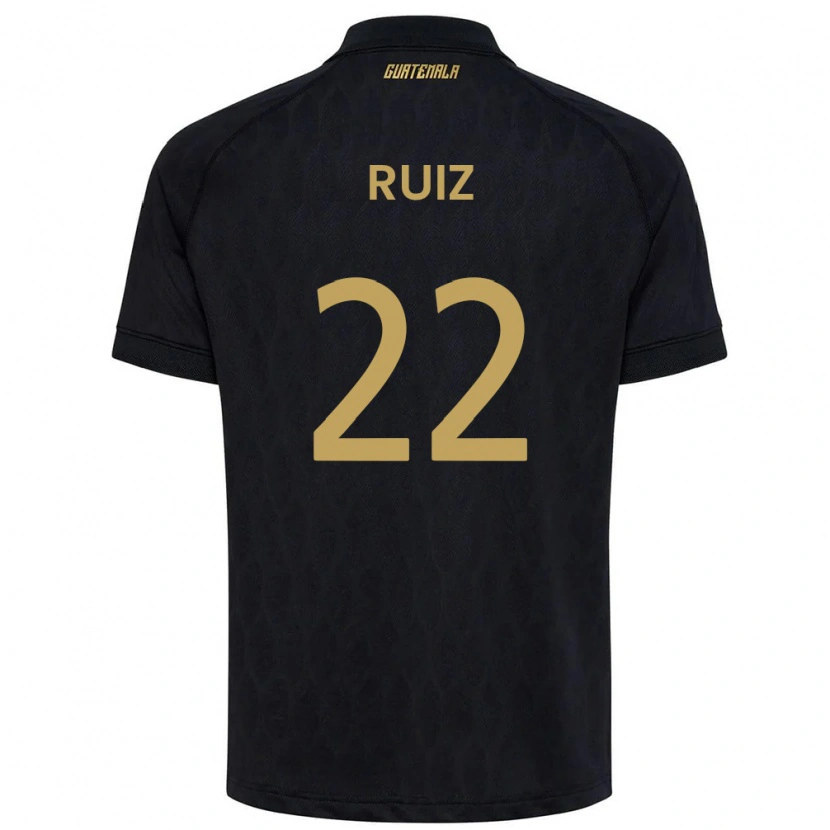 Danxen Dámské Guatemala Kevin Ruiz #22 Černá Nebeská Modrá Bílá Daleko Hráčské Dresy 26-28 Dres