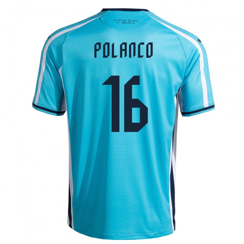 Danxen Dámské Honduras Ronald Polanco #16 Nebeská Modrá Námořnická Daleko Hráčské Dresy 26-28 Dres