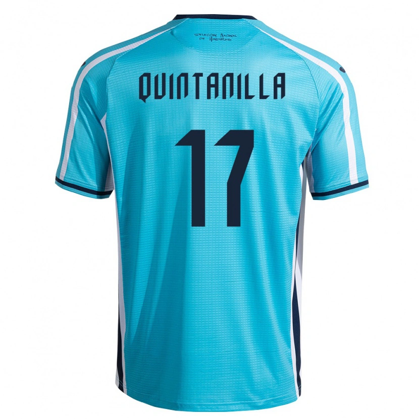 Danxen Dámské Honduras Jayson Quintanilla #17 Nebeská Modrá Námořnická Daleko Hráčské Dresy 26-28 Dres