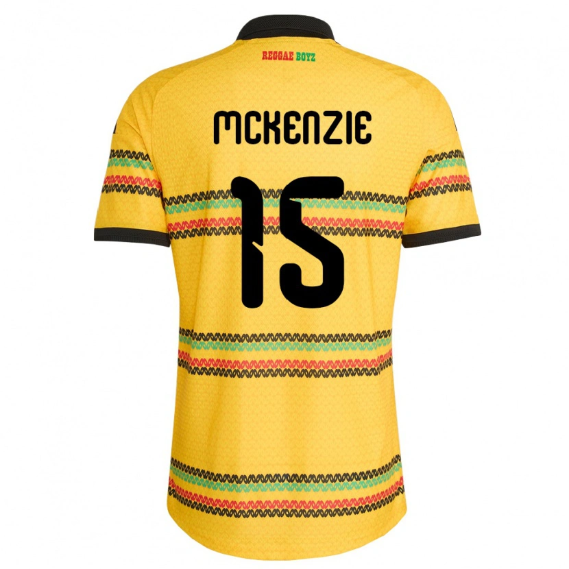 Danxen Dětské Jamajka Rajon Mckenzie #15 Žlutá Černá Zelená Domů Hráčské Dresy 26-28 Dres