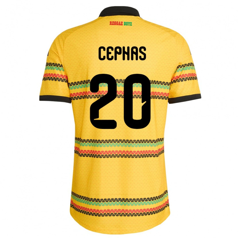 Danxen Dětské Jamajka Renaldo Cephas #20 Žlutá Černá Zelená Domů Hráčské Dresy 26-28 Dres