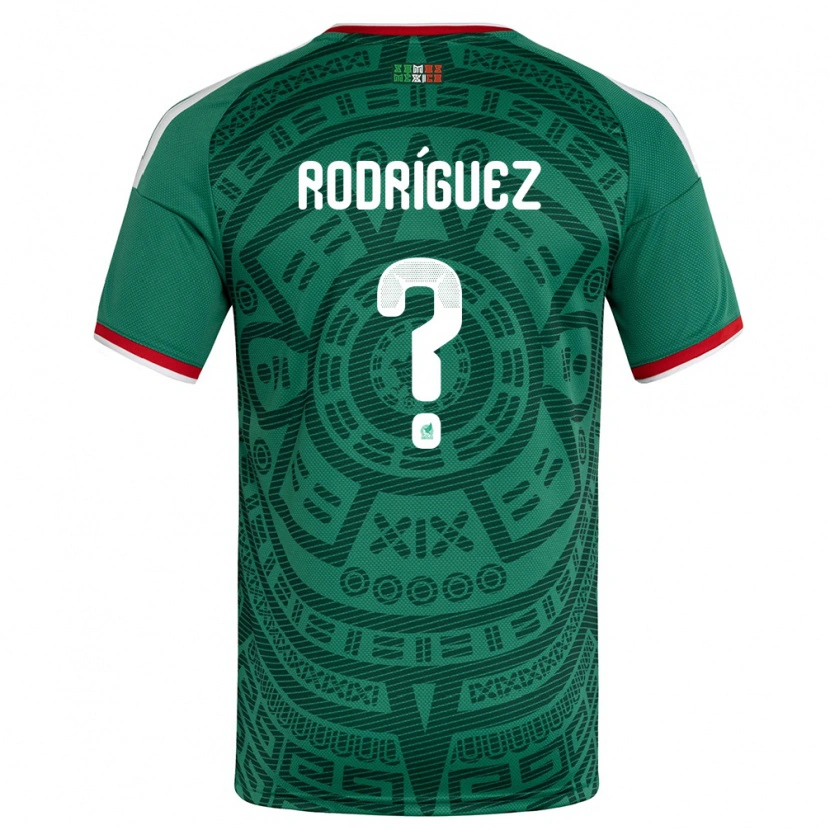 Danxen Dětské Mexiko Carlos Rodríguez #0 Zelená Bílá Červená Domů Hráčské Dresy 26-28 Dres