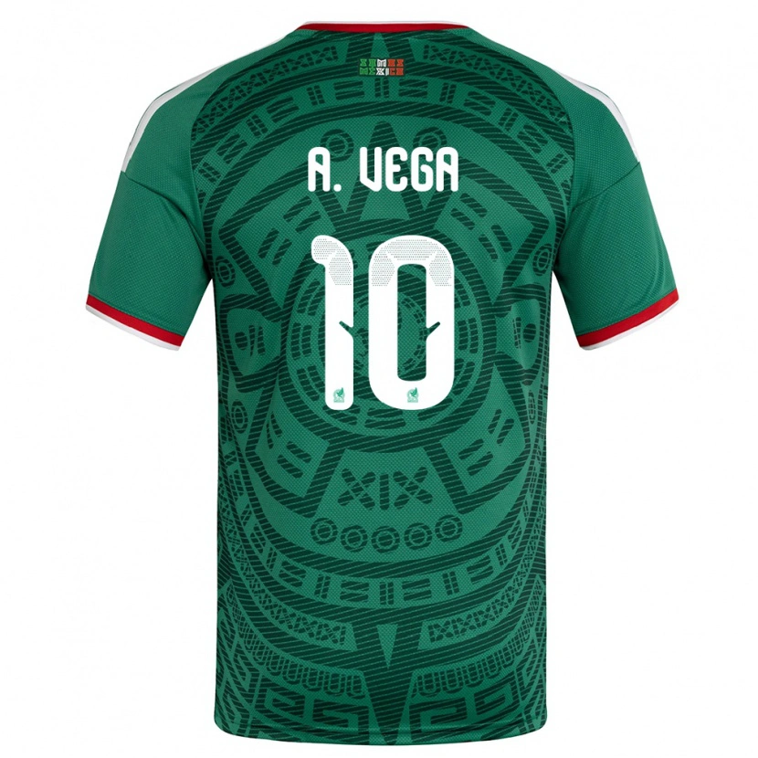 Danxen Dětské Mexiko Alexis Vega #10 Zelená Bílá Červená Domů Hráčské Dresy 26-28 Dres
