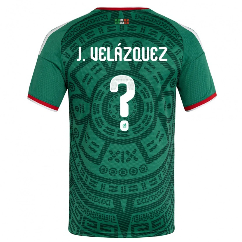 Danxen Dětské Mexiko José Velázquez #0 Zelená Bílá Červená Domů Hráčské Dresy 26-28 Dres