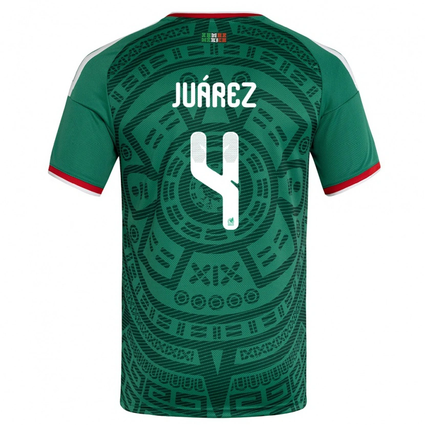 Danxen Dětské Mexiko Ramon Juarez #4 Zelená Bílá Červená Domů Hráčské Dresy 26-28 Dres