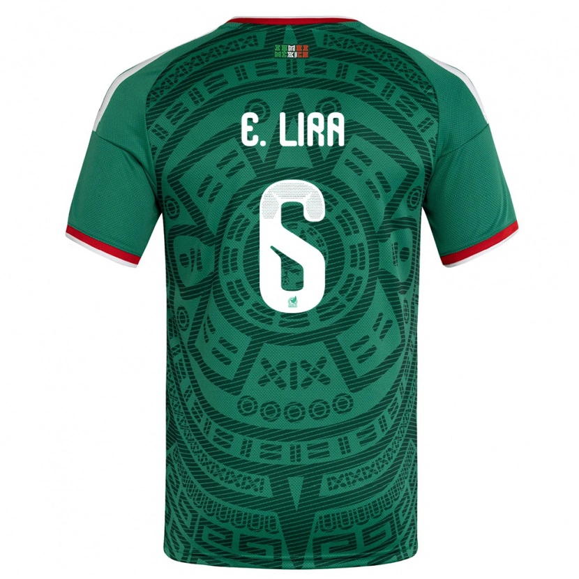 Danxen Dětské Mexiko Érik Lira #6 Zelená Bílá Červená Domů Hráčské Dresy 26-28 Dres