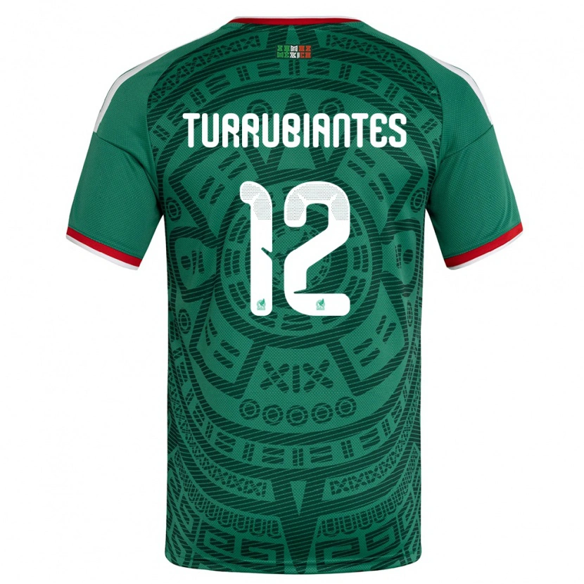 Danxen Dětské Mexiko Abdon Turrubiates #12 Zelená Bílá Červená Domů Hráčské Dresy 26-28 Dres