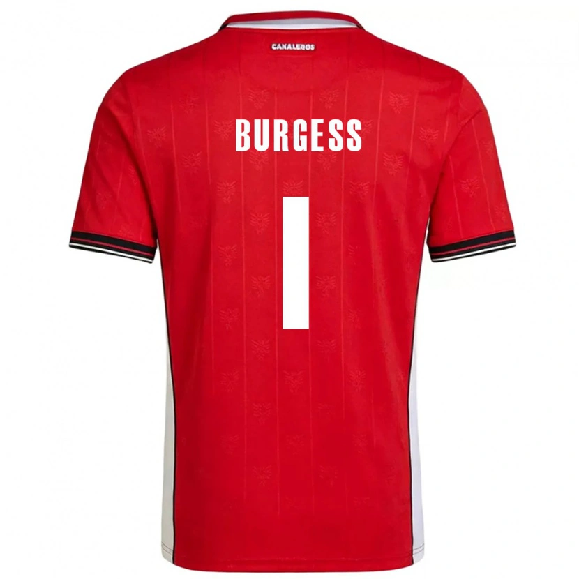 Danxen Dětské Panama Cecilio Burgess #1 Červená Hnědá Bílá Domů Hráčské Dresy 26-28 Dres