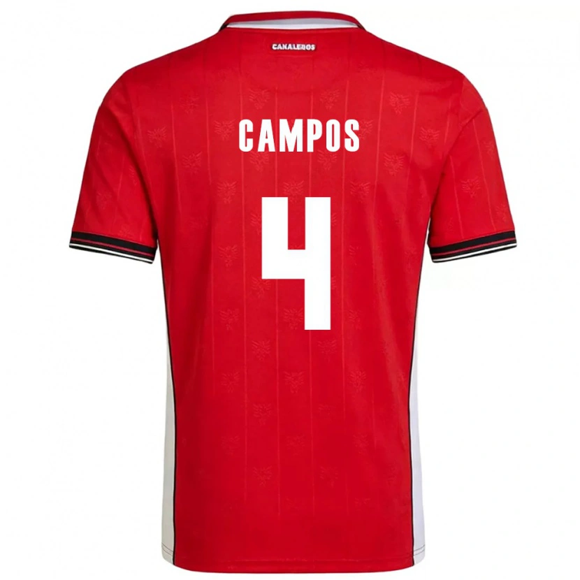 Danxen Dětské Panama Oliver Campos #4 Červená Hnědá Bílá Domů Hráčské Dresy 26-28 Dres