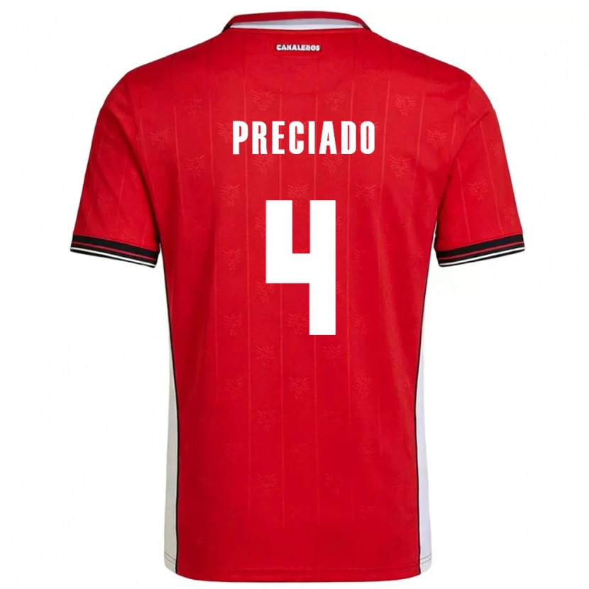 Danxen Dětské Panama Jose Preciado #4 Červená Hnědá Bílá Domů Hráčské Dresy 26-28 Dres