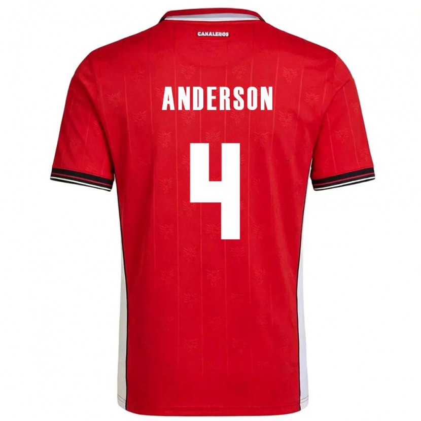 Danxen Dětské Panama Eduardo Anderson #4 Červená Hnědá Bílá Domů Hráčské Dresy 26-28 Dres