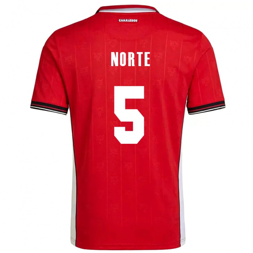 Danxen Dětské Panama Lucas Norte #5 Červená Hnědá Bílá Domů Hráčské Dresy 26-28 Dres