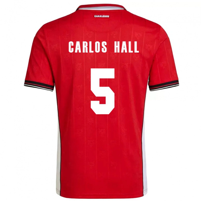 Danxen Dětské Panama Juan Carlos Hall #5 Červená Hnědá Bílá Domů Hráčské Dresy 26-28 Dres