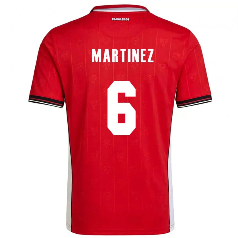 Danxen Dětské Panama Cristian Martínez #6 Červená Hnědá Bílá Domů Hráčské Dresy 26-28 Dres