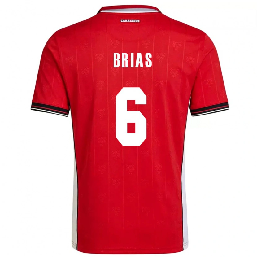 Danxen Dětské Panama Héctor Brias #6 Červená Hnědá Bílá Domů Hráčské Dresy 26-28 Dres