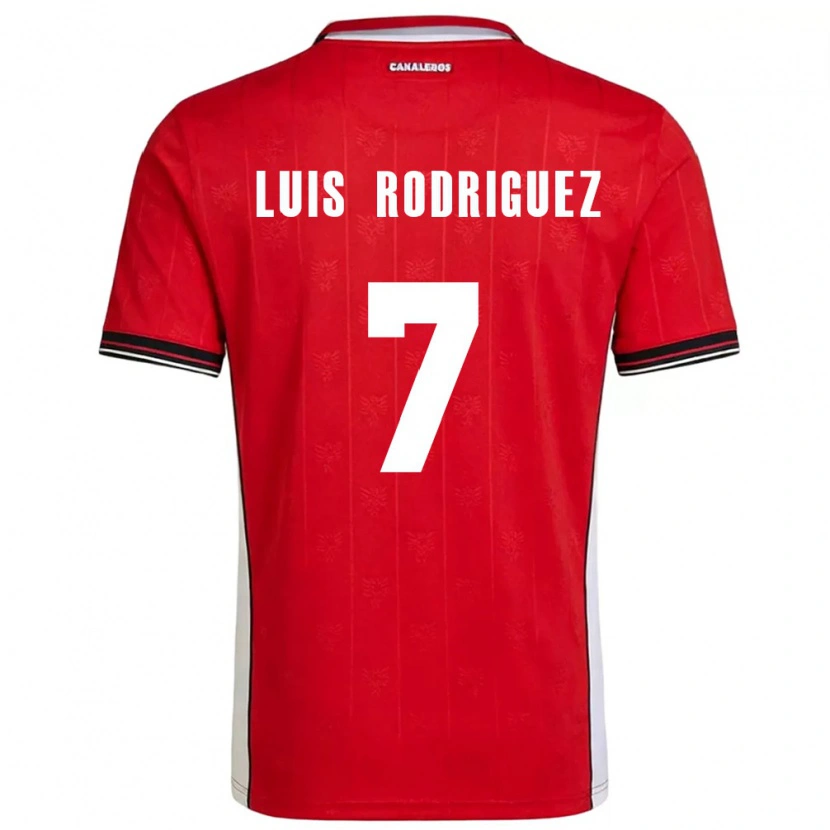Danxen Dětské Panama José Luis Rodríguez #7 Červená Hnědá Bílá Domů Hráčské Dresy 26-28 Dres