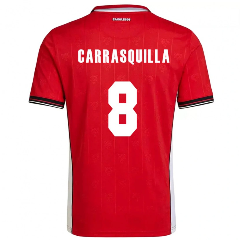 Danxen Dětské Panama Adalberto Carrasquilla #8 Červená Hnědá Bílá Domů Hráčské Dresy 26-28 Dres