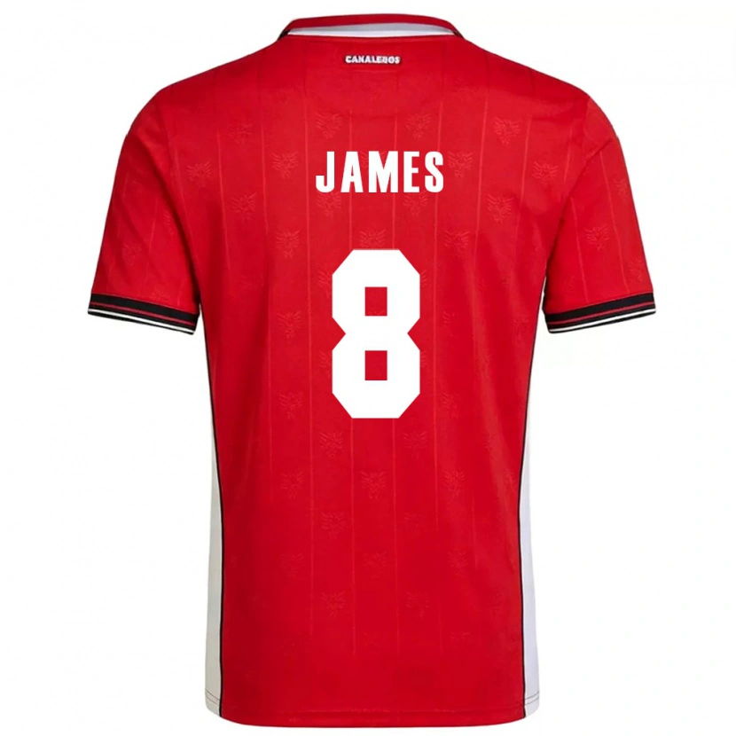 Danxen Dětské Panama Ángel James #8 Červená Hnědá Bílá Domů Hráčské Dresy 26-28 Dres