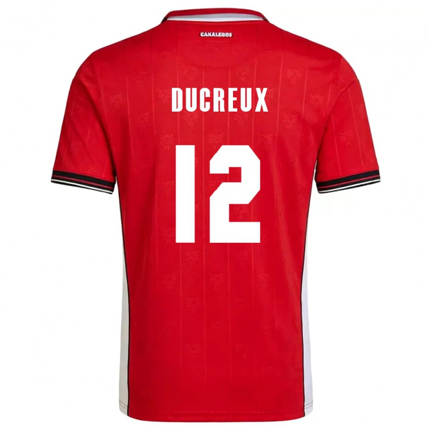 Danxen Dětské Panama Nadia Ducreux #12 Červená Hnědá Bílá Domů Hráčské Dresy 26-28 Dres