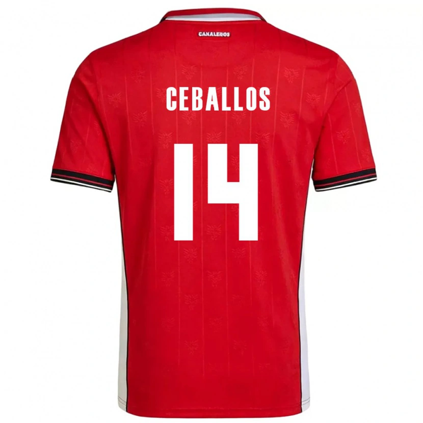 Danxen Dětské Panama Lucio Ceballos #14 Červená Hnědá Bílá Domů Hráčské Dresy 26-28 Dres