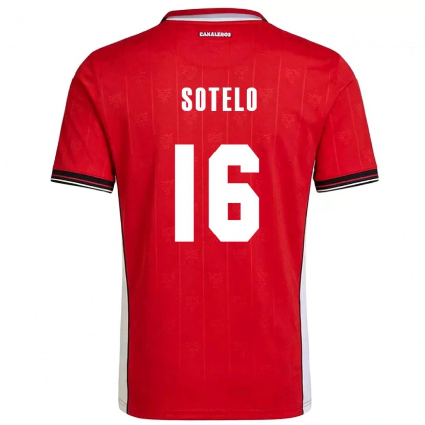 Danxen Dětské Panama Sebastián Sotelo #16 Červená Hnědá Bílá Domů Hráčské Dresy 26-28 Dres