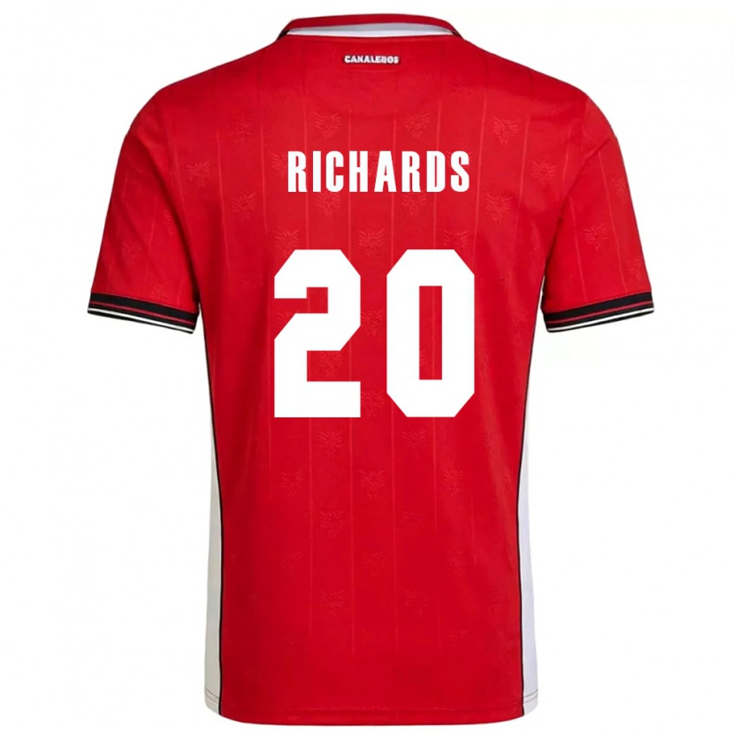 Danxen Dětské Panama Moisés Richards #20 Červená Hnědá Bílá Domů Hráčské Dresy 26-28 Dres
