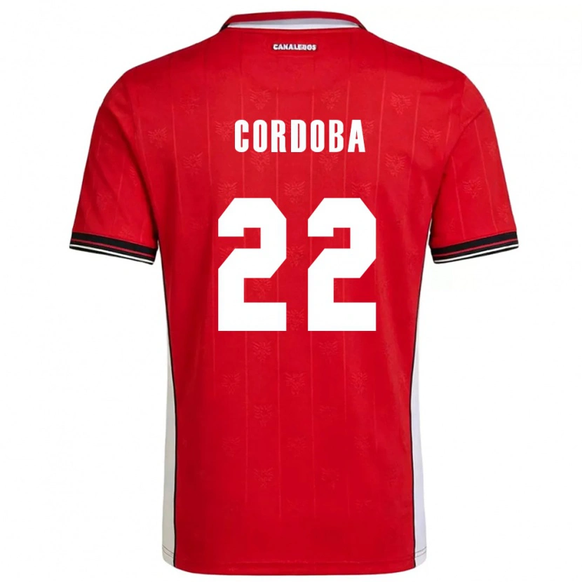 Danxen Dětské Panama Farissa Córdoba #22 Červená Hnědá Bílá Domů Hráčské Dresy 26-28 Dres