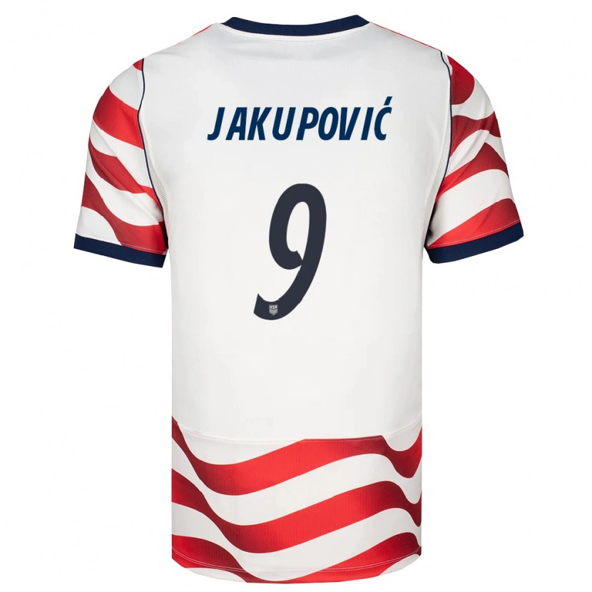 Danxen Dětské Spojené Státy Americké Malik Jakupović #9 Červená Bílá Černá Domů Hráčské Dresy 26-28 Dres