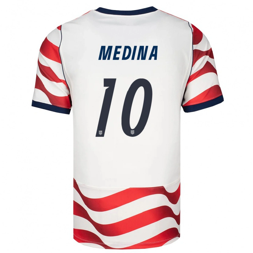 Danxen Dětské Spojené Státy Americké Cruz Medina #10 Červená Bílá Černá Domů Hráčské Dresy 26-28 Dres