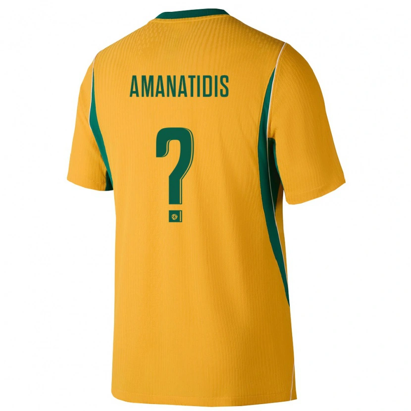 Danxen Dětské Austrálie Nathan Amanatidis #0 Žlutá Zelená Domů Hráčské Dresy 26-28 Dres