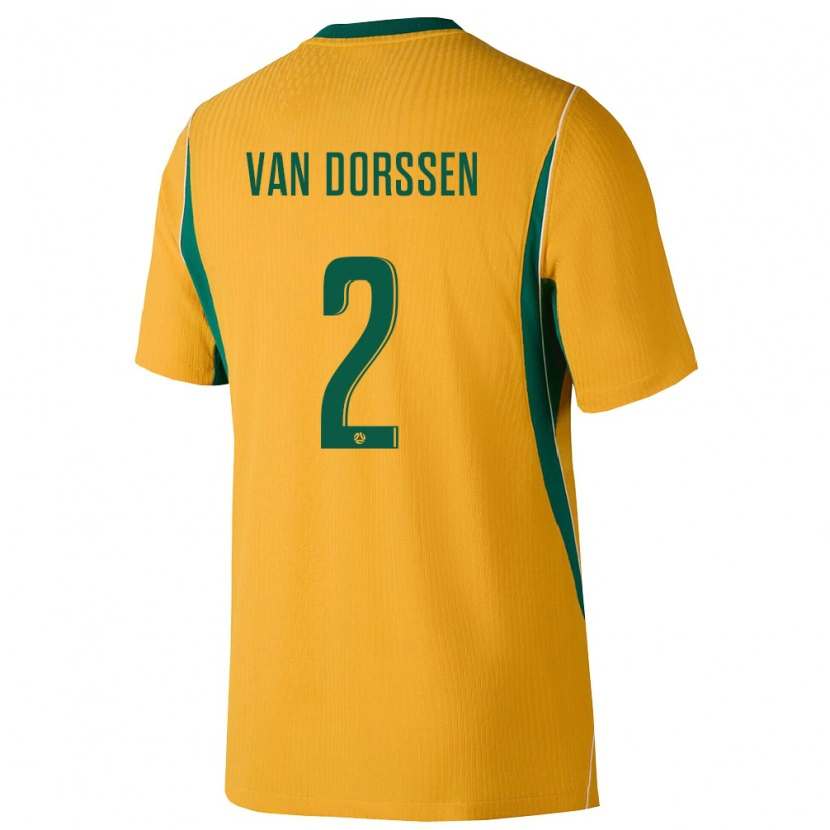 Danxen Dětské Austrálie Ben Van Dorssen #2 Žlutá Zelená Domů Hráčské Dresy 26-28 Dres
