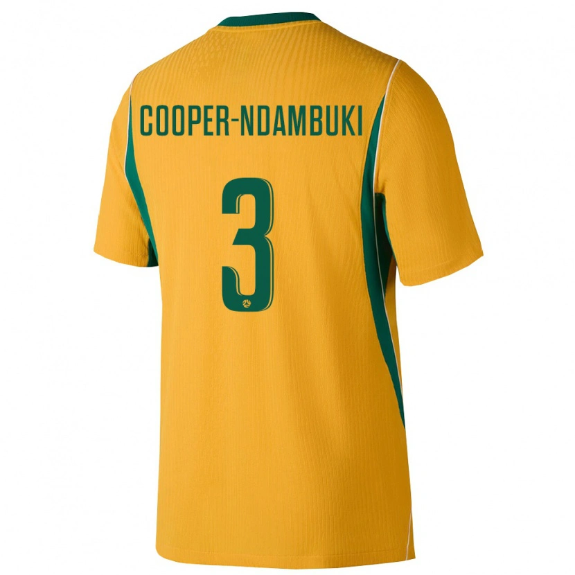 Danxen Dětské Austrálie Deklan Cooper-Ndambuki #3 Žlutá Zelená Domů Hráčské Dresy 26-28 Dres