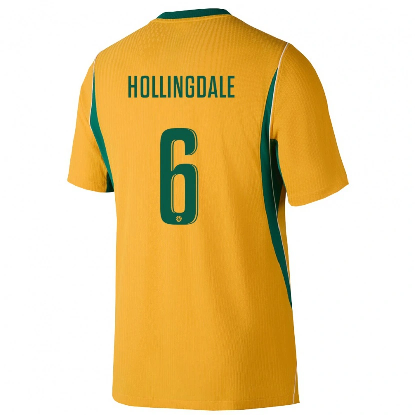Danxen Dětské Austrálie Ryley Hollingdale #6 Žlutá Zelená Domů Hráčské Dresy 26-28 Dres