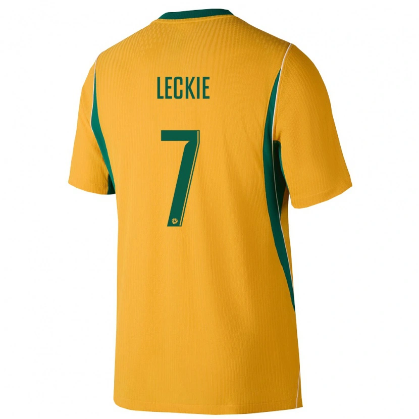Danxen Dětské Austrálie Mathew Leckie #7 Žlutá Zelená Domů Hráčské Dresy 26-28 Dres