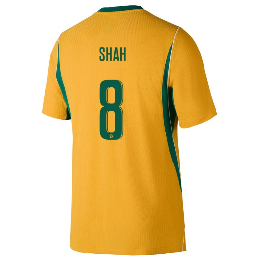 Danxen Dětské Austrálie Jariyah Shah #8 Žlutá Zelená Domů Hráčské Dresy 26-28 Dres
