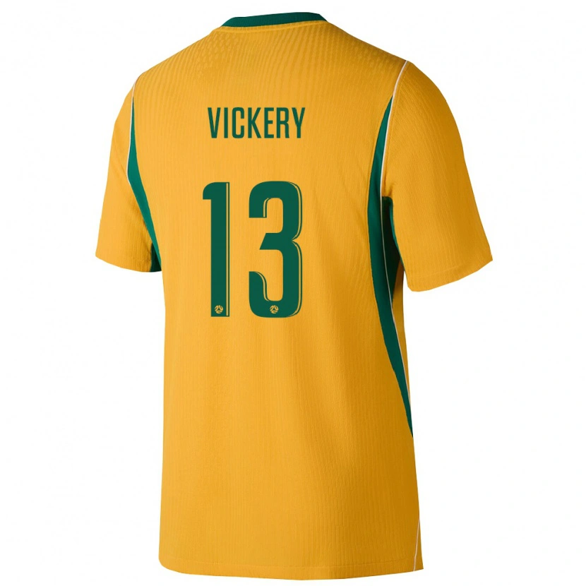 Danxen Dětské Austrálie Luke Vickery #13 Žlutá Zelená Domů Hráčské Dresy 26-28 Dres